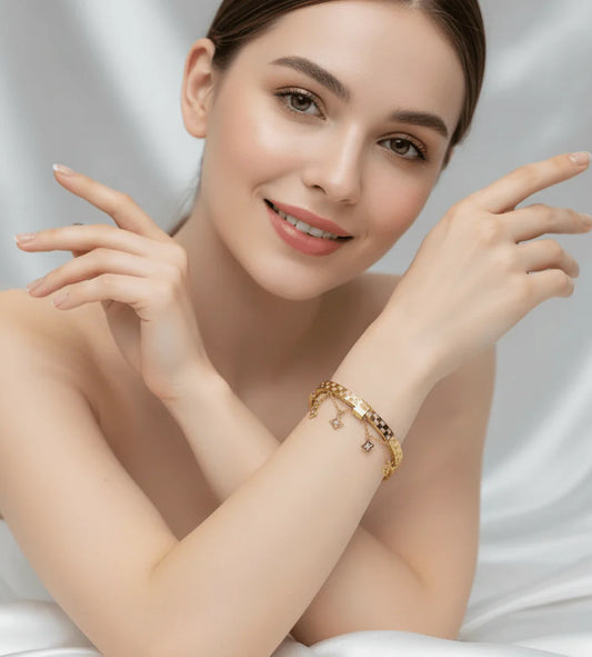 Royal Crystal Link Bangle