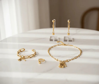Padlock & Key Chain Jewellery Set