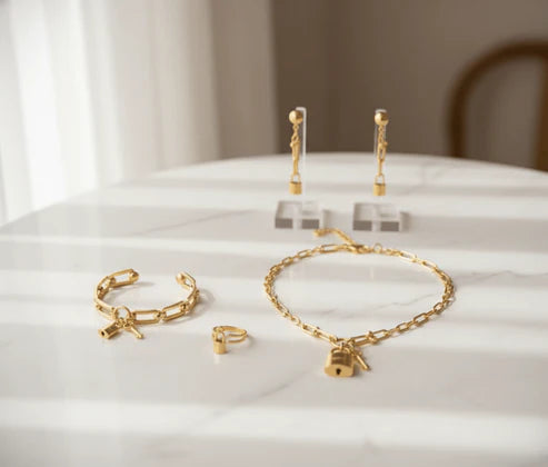 Padlock & Key Chain Jewellery Set