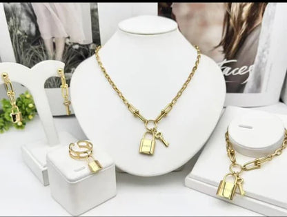 Padlock & Key Chain Jewellery Set