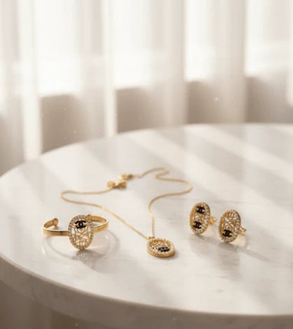 Vintage Rose Emblem Jewellery Set