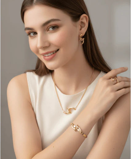Golden Knot Link Jewelry Set